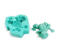 Lindo molde de silicona con forma de rana, suministros de fondant, herramientas profesionales para hornear, molde de jabón hecho a mano, postre para velas de gelatina, herramientas de silicona para