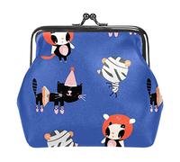 Lindo monedero con hebilla de garabato colorido para perro, gato, gatito, monedero vintage con hebilla, bolsa de mano con cierre de beso, monedero con cierre floral para mujeres y niñas, Multicolor