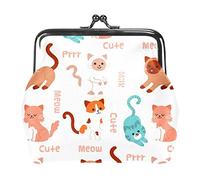 Lindo monedero con hebilla de garabato colorido para perro, gato, gatito, monedero vintage con hebilla, bolsa de mano con cierre de beso, monedero con cierre floral para mujeres y niñas, Multicolor