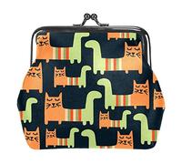 Lindo monedero con hebilla de garabato colorido para perro, gato, gatito, monedero vintage con hebilla, bolsa de mano con cierre de beso, monedero con cierre floral para mujeres y niñas, Multicolor