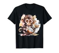 Lindo Mono Coco Acuarela Coco Fruta Animal Print Camiseta