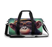 Lindo mono con sombrero y gafas, bolsa de gimnasio grande y novedosa, ligera, bolsa de viaje, Estilo:, 17.7in/9in/9in
