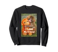 Lindo Mono de Peluche con Texto en inglés I Love My Friend Sudadera