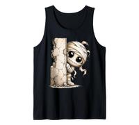 Lindo Monstruo Espeluznante de Halloween de la Momia Mirando Camiseta sin Mangas
