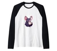 Lindo murciélago Bebiendo Cacao Caliente Camiseta Manga Raglan