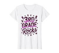 Lindo Musical de 3RD Grade Rocks First Day Band Teacher Team Mom Camiseta gráfica económica, Mujer, Blanco, L
