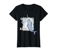 Lindo Narval One of a Kind Ocean Animal Art Cita Camiseta gráfica económica, Mujer, Negro, S