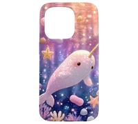 Lindo Narval Underwater Kawaii Colorful Marine Life Case Carcasa para iPhone 15 Pro