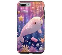 Lindo Narval Underwater Kawaii Colorful Marine Life Case Carcasa para iPhone 7 Plus/8 Plus