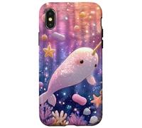 Lindo Narval Underwater Kawaii Colorful Marine Life Case Carcasa para iPhone X/XS