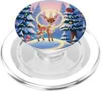 Lindo Navidad Ciervo Bosque Mágico Luces Festivas Arte de PopSockets PopGrip para MagSafe