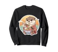 Lindo Nutria Comer Ramen Fideos Amante De La Sopa Japonesa Foodie Sudadera