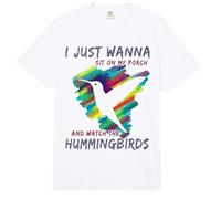Lindo Observación de Aves | Siéntate en mi Porche Mira los colibríes Comfort Colors Adult Heavyweight T-Shirt