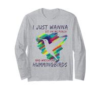 Lindo Observación de Aves | Siéntate en mi Porche Mira los colibríes Manga Larga