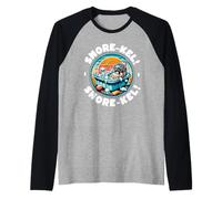 Lindo observador de Aves y halcón peregrino en un baño Camiseta Manga Raglan