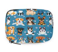 Lindo organizador de pastillas de patas de animales para perros, estuche de medicina de viaje con cremallera, bolsa de almacenamiento diario de vitaminas, portátil, 8 ranuras, pastillero semanal