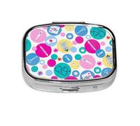 Lindo organizador de píldoras con estampado de enfermera, pastillero de viaje, mini pastillero cuadrado, 2 compartimentos