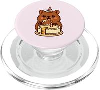 Lindo oso celebración de fiesta de cumpleaños, kawaii divertido pastel de animales PopSockets PopGrip para MagSafe