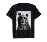 Lindo Oso con Gafas de Sol Cool Forest Animal Photo Booth Camiseta