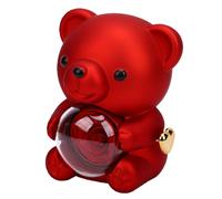Lindo Oso con Joyero Giratorio Oso de Flor Romántica Ella con Almacenamiento de Joyería Oculto para el Día de San Valentín Aniversario Boda (Rojo)