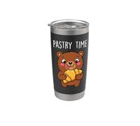 Lindo oso Croissant Pastelería Dibujos animados Panadería Arte Animal Francés Vaso térmico de acero inoxidable de doble pared