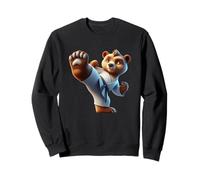 Lindo Oso de Karate pateando diversión Sudadera