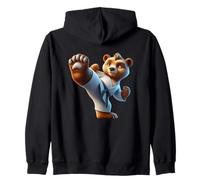Lindo Oso de Karate pateando diversión Sudadera con Capucha