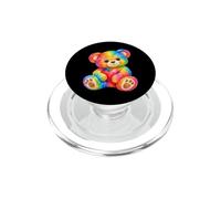 Lindo Oso de Peluche Colorido Arco Iris Formas manía PopSockets PopGrip para MagSafe