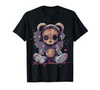 Lindo oso de peluche escucha música Camiseta