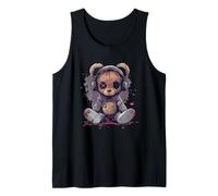 Lindo oso de peluche escucha música Camiseta sin Mangas