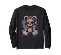 Lindo oso de peluche escucha música Manga Larga