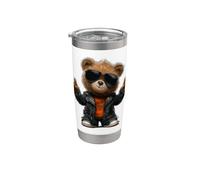 Lindo oso de peluche punk rock Vaso térmico de acero inoxidable de doble pared