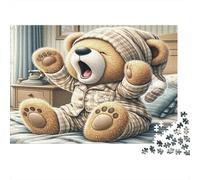 Lindo Oso de Peluche Rompecabezas 1000 Piezas Regalo Familiar Navidad Adultos Coloridos Ilustrados Juego Difícil 38x26cm/1000pcs