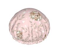 Lindo oso Koala Gorros de ducha para mujer Gorro de baño de ducha impermeable reutilizable Gorro de baño de doble bLayers Gorro de baño de ducha elástico con forro de Peva suave y cómodo Gorro de pe