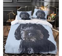 Lindo oso luna durmiendo Funda de Edredón 3 Piezas Estampado 3D Cierre de incluye Fundas de Almohada Lavables Guardería de dibujos animados para bebés Funda Edredon for familia King（220x240cm）