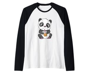 Lindo Oso Panda Choco Shake Dulces Bubble Tea Baby Teddy Camiseta Manga Raglan