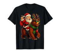 Lindo Oso Papá Noel Reno Festivo Navidad Camiseta
