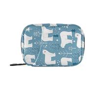 Lindo oso polar azul pastillero organizador bolsa de viaje 7 días pequeño portátil pastillero con cremallera semanal pastillero para vitaminas y suplementos