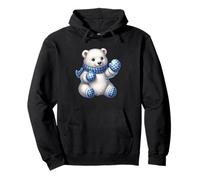 Lindo Oso Polar con Bufanda Azul Sudadera con Capucha