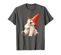 Lindo Oso Polar con Cono de tráfico Divertido Meme Camiseta