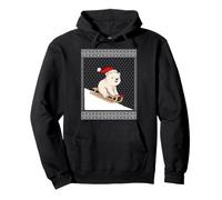 Lindo Oso Polar Trineo suéter Feo de Navidad Sudadera con Capucha