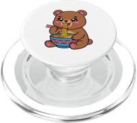 Lindo Oso Ramen gráfico japonés Kawaii marrón Animal Arte PopSockets PopGrip para MagSafe
