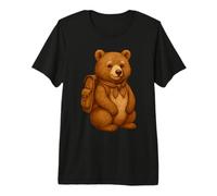 Lindo Oso Senderismo Bosque Animal Excursionista Anfibio Aventurero Camiseta Premium