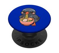 Lindo pájaro Comiendo Ramen Kawaii ilustración PopSockets PopGrip Adhesivo
