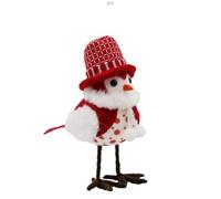 Lindo pájaro hecho a mano para colocar de pie para las vacaciones, que puede colocarse fácilmente en cualquier lugar y agregará un toque de fantasía y alegría a su decoración navideña. (B, 18 x 15 x 8