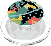Lindo pájaro tucán Tropical Hojas de la Selva Hibisco Hawaii PopSockets PopGrip para MagSafe