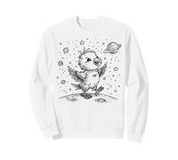 Lindo pájaro Viajero Espacial Luna Planeta Estrellas diseño cósmico Sudadera