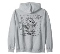Lindo pájaro Viajero Espacial Luna Planeta Estrellas diseño cósmico Sudadera con Capucha