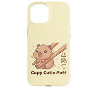 Lindo Palillo Kawaii Cutie Puff Capybara Meme Carcasa para iPhone 15