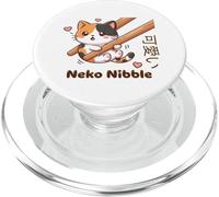 Lindo palillo Kawaii Neko Nibble Calico Cat Meme PopSockets PopGrip para MagSafe